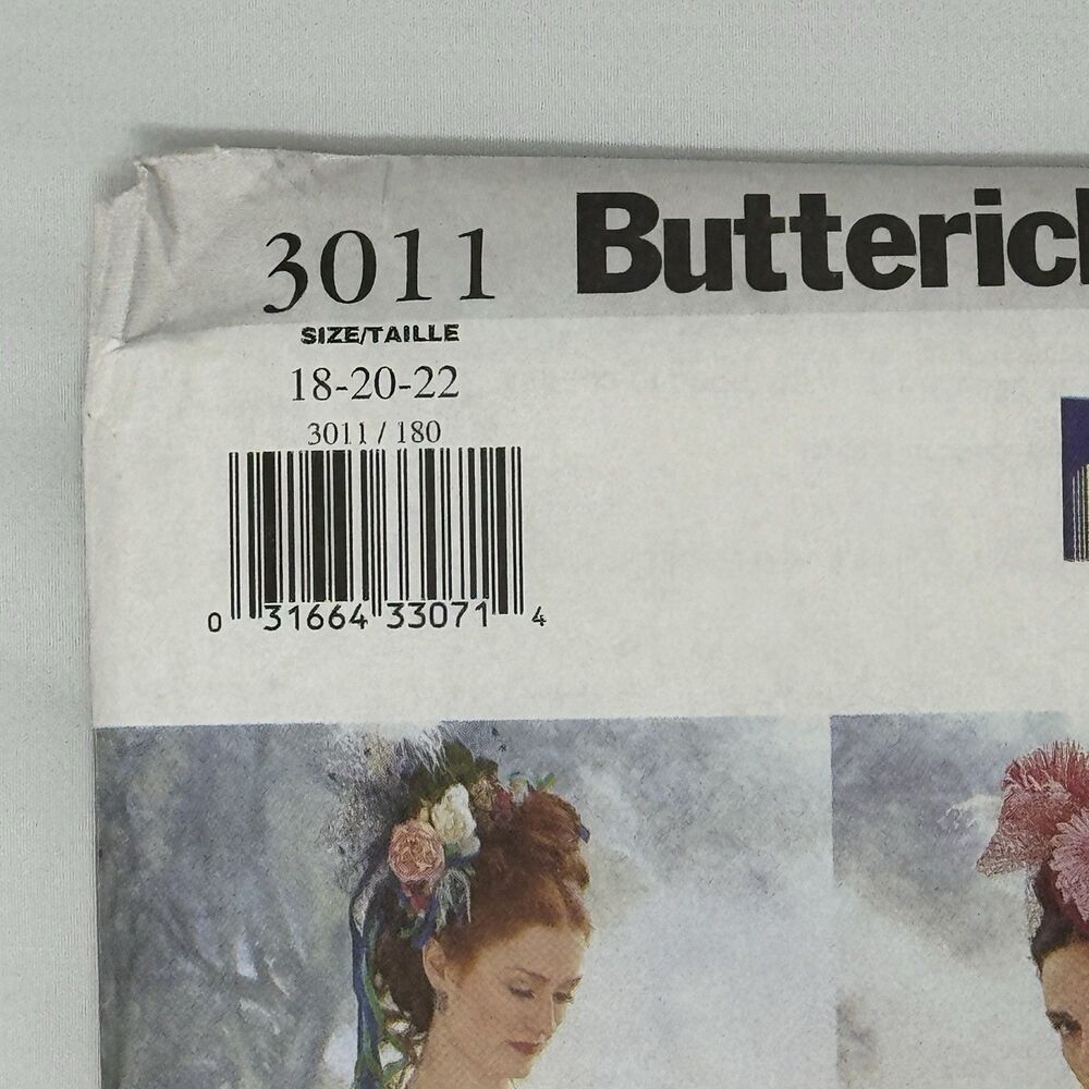 Butterick 3011 Sewing Pattern Edwardian Gown Dress Train Size 18 20 22 History - Picture 3 of 12